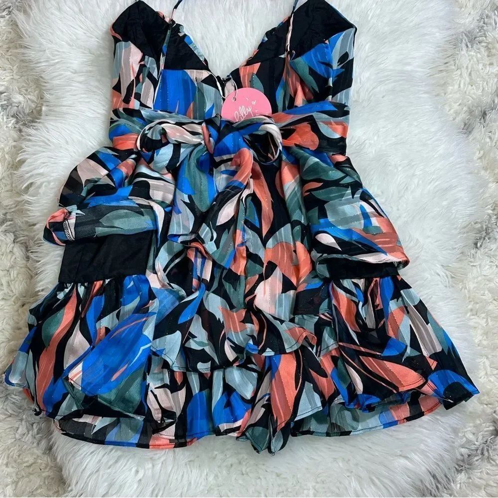 Colorful Leaf Print Romper - Picture 3 of 9